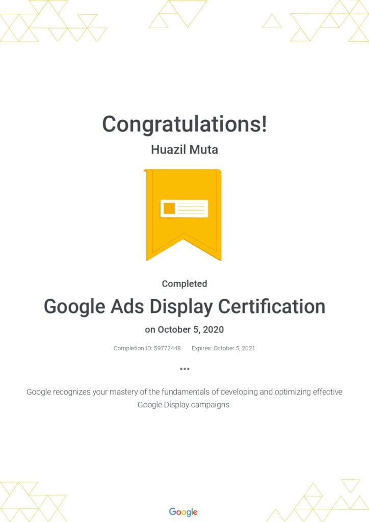 Sertifikat Ads Display Jasa Konsultan Digital Marketing Resmi dari Google