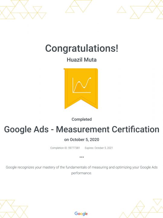 Sertifikat Ads Measurement Jasa Konsultan Digital Marketing Resmi dari Google